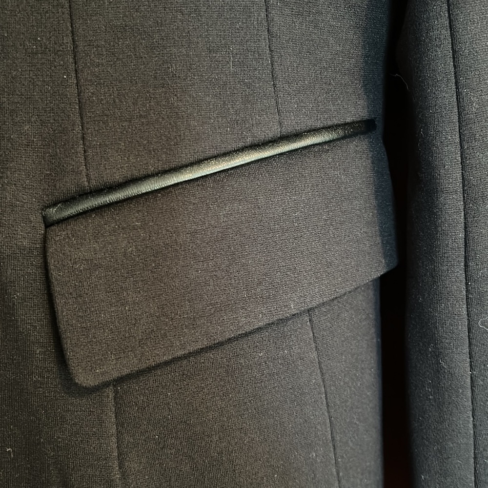 White House Black Market women’s black blazer with faux leather details - Picture 4 of 8